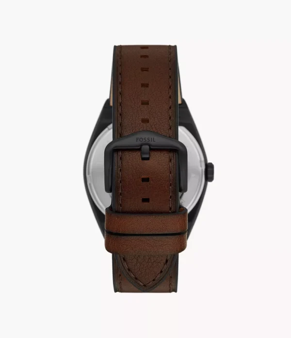 FOSSIL EVERETT AUTOMATIC DARK BROWN LEATHER - Image 2