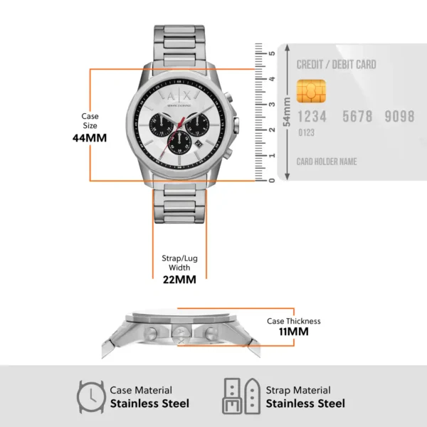 Armani Exchange Silver Watch AX1742 - Image 4